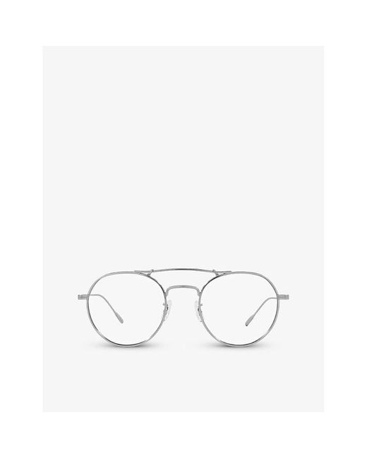 Oliver Peoples White Ov1309st Reymont Round-frame Titanium Optical Glasses for men