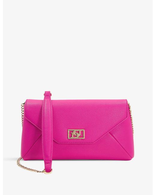 Dune Pink Elissia Envelope Faux-leather Clutch Bag