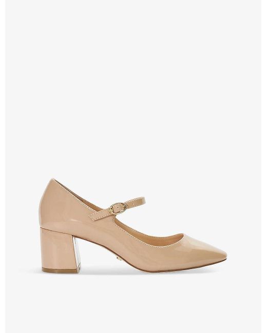 Dune Natural Aleener Double-strap Heeled Faux-leather Mary Janes