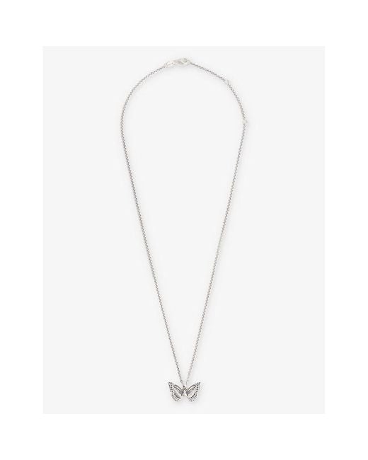 Serge Denimes White Butterfly 925 Sterling Necklace for men