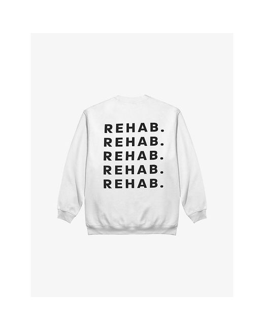 Rehab White Oversized Logo-Print Cotton-Jersey Sweatshirt