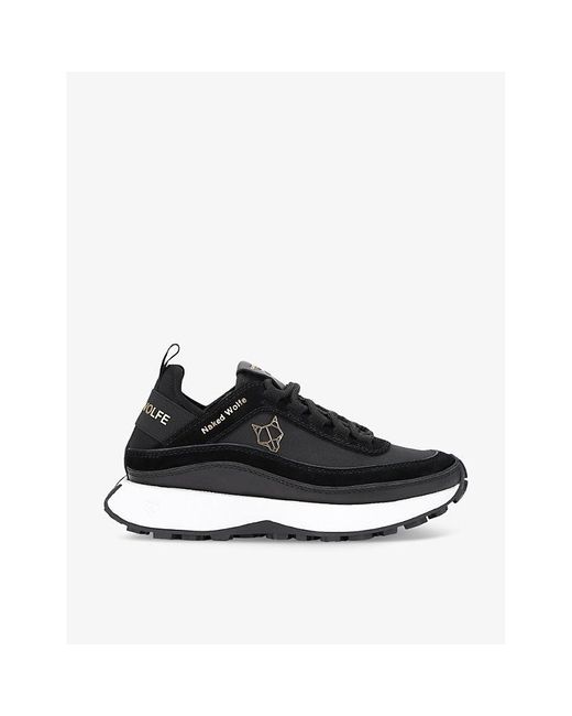 Naked Wolfe Black Petal Chunky-sole Woven Low-top Trainers