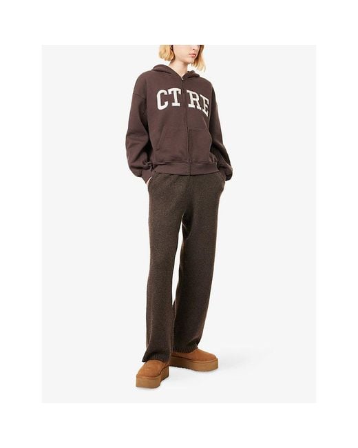 The Couture Club Brown Ctre Applique Cotton-Blend Hoody