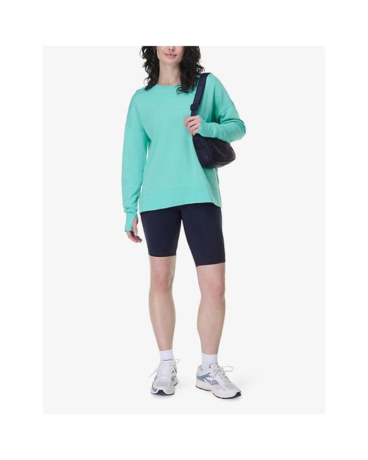 Sweaty Betty Blue After Class Longline Jersey Sweatshirt