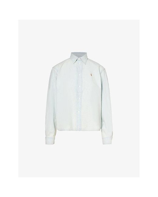 Polo Ralph Lauren White Brand-embroidered Regular-fit Cotton Shirt