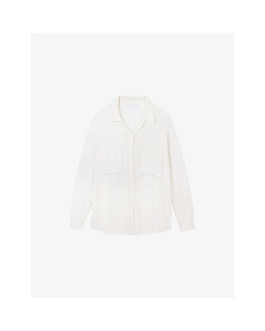 The White Company White Curved-Hem Relaxed-Fit Knitted Shirt