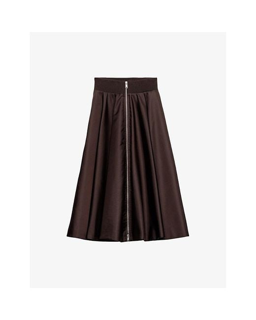 Prada Brown Re-Nylon Circle Woven Midi Skirt