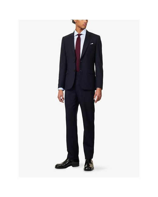 Paul Smith Blue Tailored Notch-Lapels Wool Suit for men