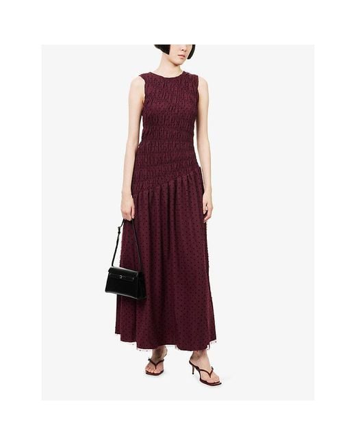 Amy Lynn Purple Julia Polka-Dot Woven Maxi Dress