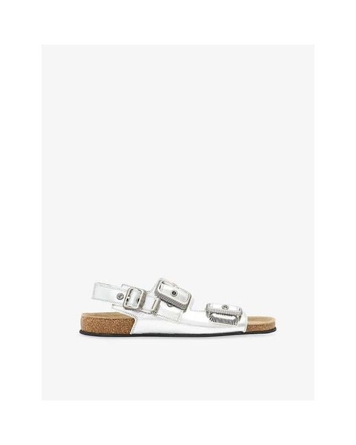 AllSaints White Staffa Leather Sandals