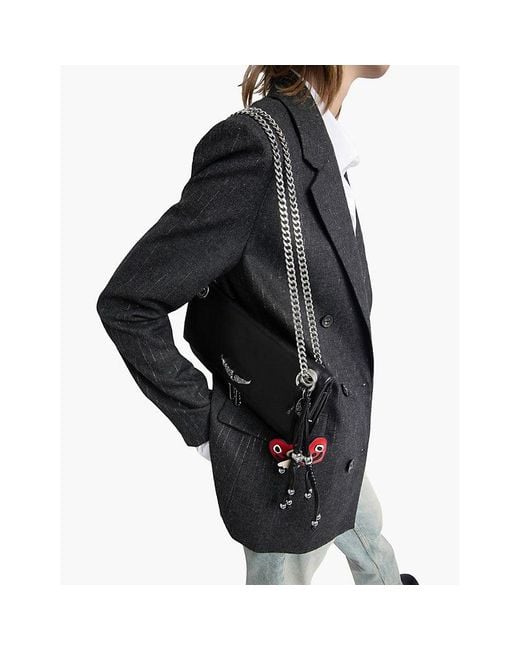 Zadig & Voltaire Black Rock Ii Leather Clutch