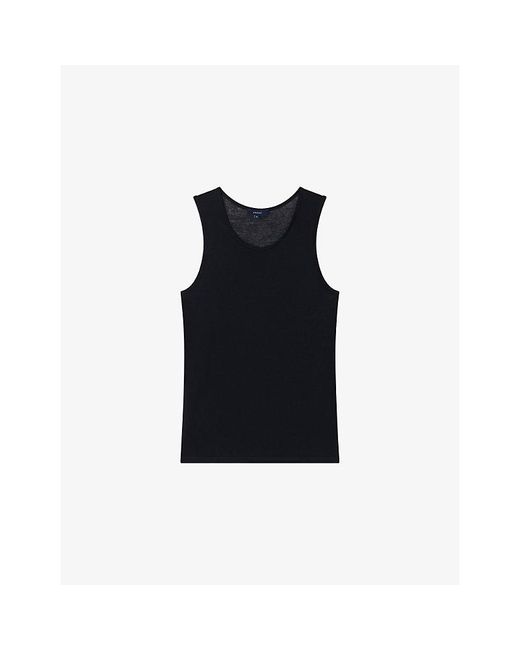 Soeur Black Isis Semi-Sheer Cotton Tank Top