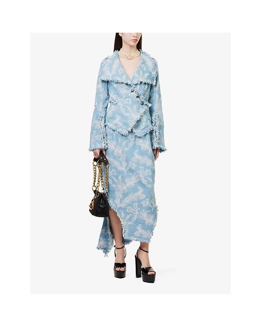 Vivienne Westwood Blue Worth More Floral-print Regular-fit Denim Jacket