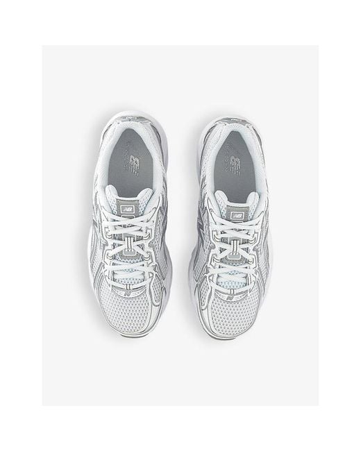 New Balance White 740 V2 Logo-Embroidered Mesh Low-Top Trainers