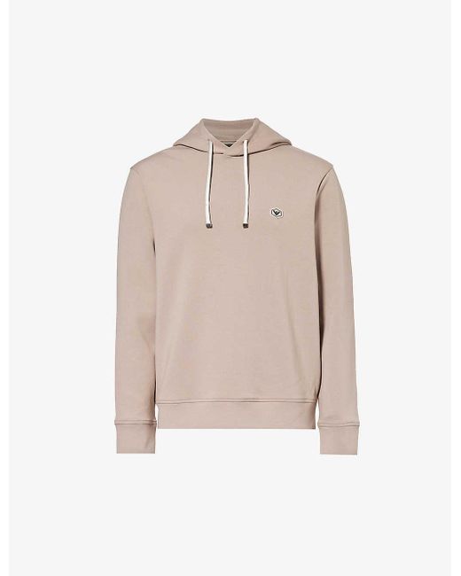 Emporio Armani Natural Logo-patch Stretch-cotton-blend Hoody for men