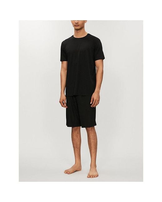 Derek Rose Black Basel Stretch-Modal T-Shirt for men