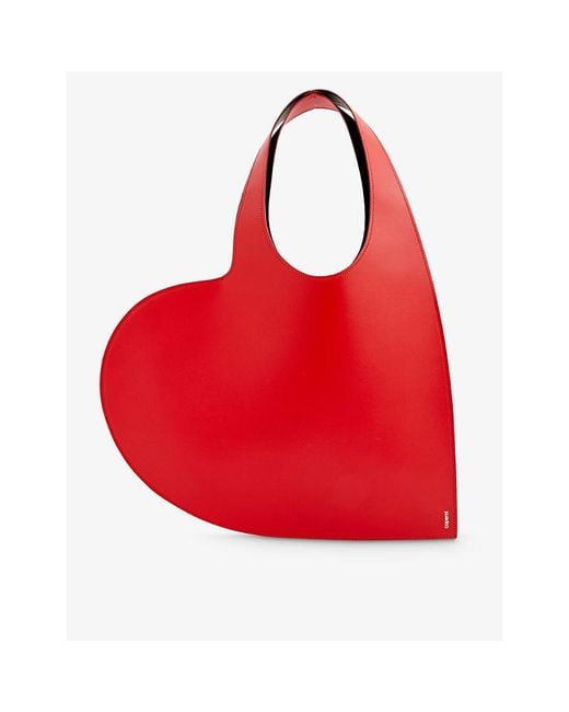 Coperni Red Heart Leather Tote Bag