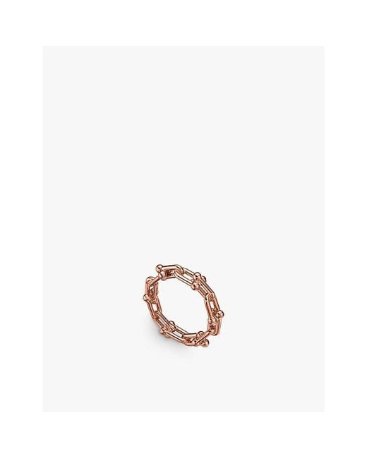 Tiffany & Co Metallic Tiffany Hardwear Micro Link 18Ct Rose- Ring