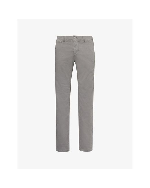PAIGE Gray Danford Regular-fit Slim-leg Stretch-cotton Chino Trousers for men