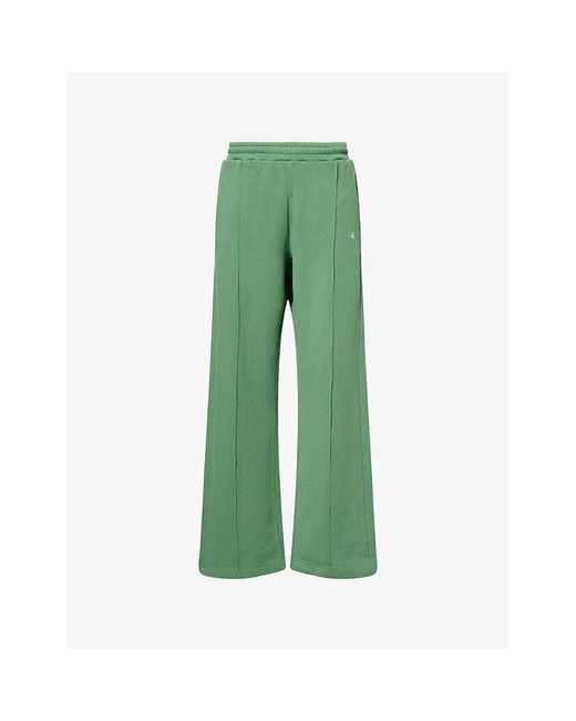 4th & Reckless Green Fergie Logo-Embroidered Cotton-Jersey Jogging Bottoms