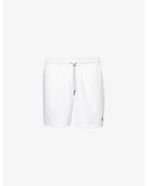Polo Ralph Lauren White Traveler Logo-embroidered Stretch-recycled Polyester Swim Shorts Xx for men