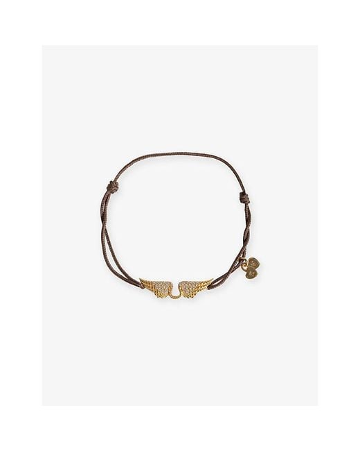 Zadig & Voltaire White Link Rock Cord And Brass Bracelet