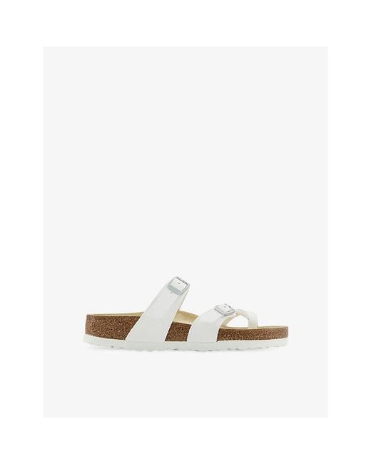 Birkenstock White Mayari Faux-Leather Sandals
