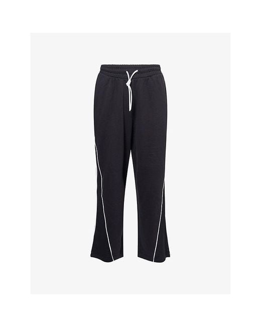 GYMSHARK Blue Collegiate Straight-Leg Cotton-Jersey Trousers for men