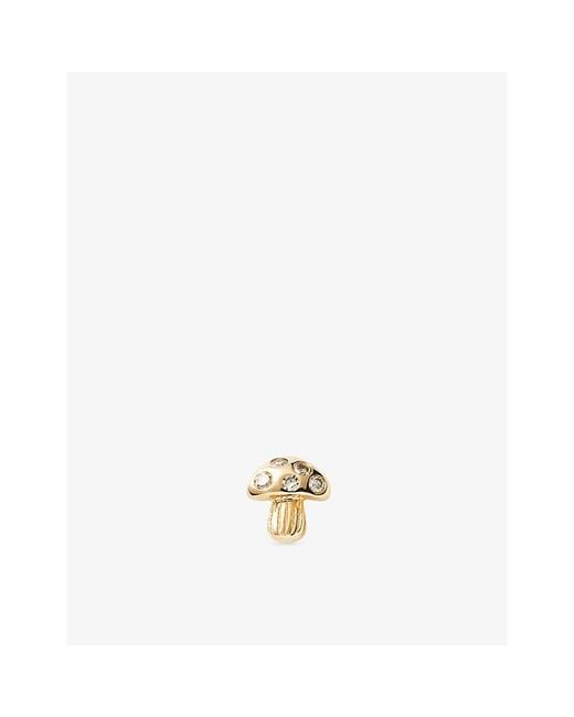 Missoma Metallic Mushroom 9Ct And 0.02Ct Diamond Single Stud Earring