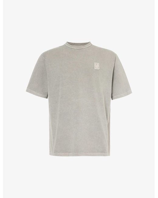 Belstaff Gray Brand-patch Crewneck Cotton-jersey T-shirt for men