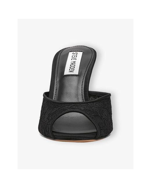 Steve Madden Black Rollout Lace Mules