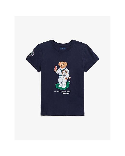 Ralph Lauren Blue X Wimbledon Logo-print Recycled Cotton-blend T-shirt