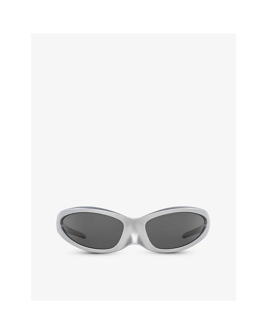 Balenciaga Gray 6e000284 Bb0251s Rectangle-frame Acetate Sunglasses
