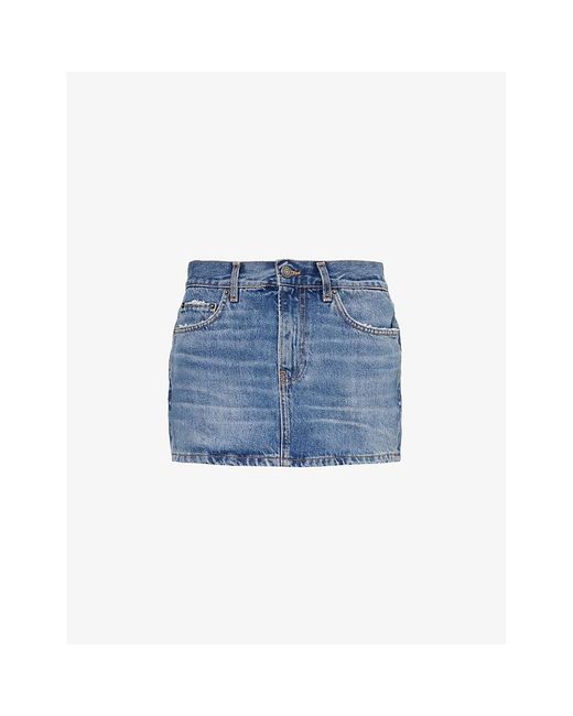 Fiorucci Blue Five-pocket Brand-patch Denim Mini Skirt
