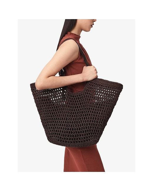 AllSaints Black Ara Knotted Leather Tote Bag