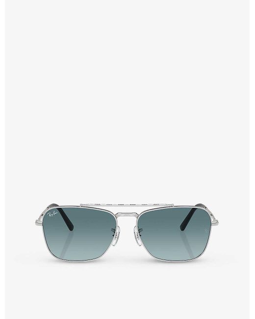 Ray-Ban Blue Rb3636 Caravan Square-frame Metal Sunglasses