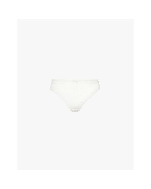 Sloggi White Ever Ease String Stretch-Cotton Thong