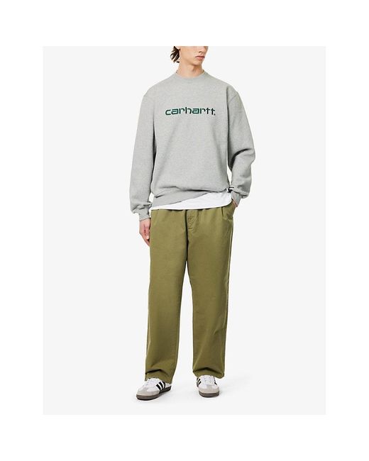 Carhartt Green Marv Brand-patch Wide-leg Relaxed-fit Cotton Trousers for men