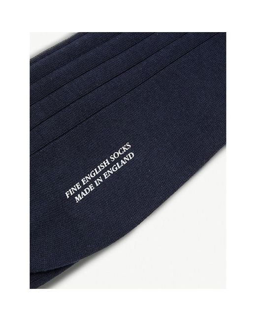 Pantherella Blue Sea Island Organic Cotton Sock for men