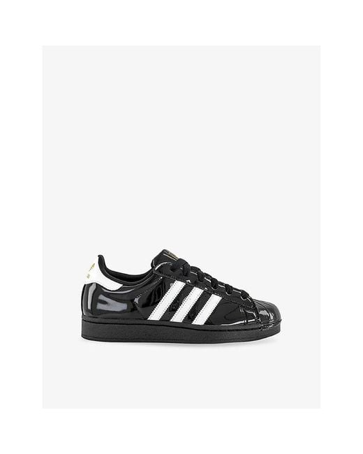 Adidas Black Superstar Ii Patent-Leather Trainers