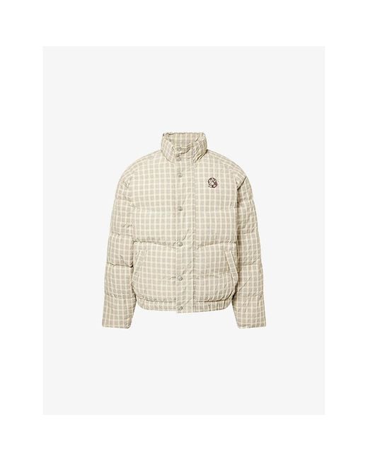 BBCICECREAM Natural Script Check-Print Shell Puffer Jacket for men