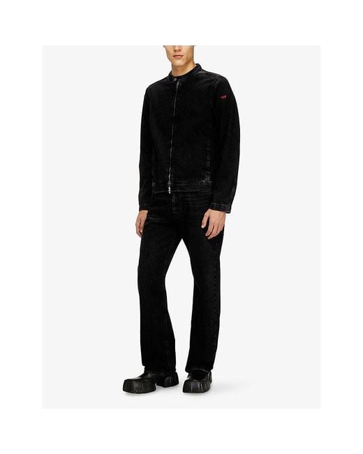 DIESEL Black D-Glory Branded Denim Jacket for men
