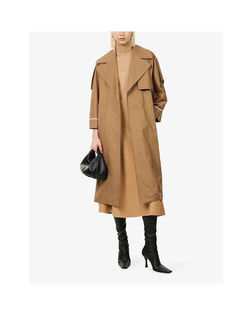 Max Mara Natural Oversized Twill Woven Trench Coat