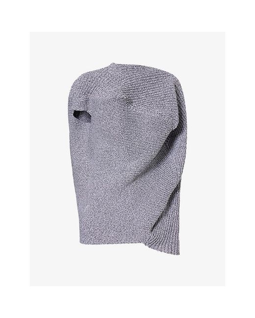 Issey Miyake Gray Found Pleated Knitted Top