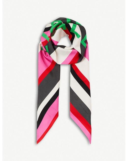 Balenciaga Multicolor Bazar Logo-print Silk-twill Scarf