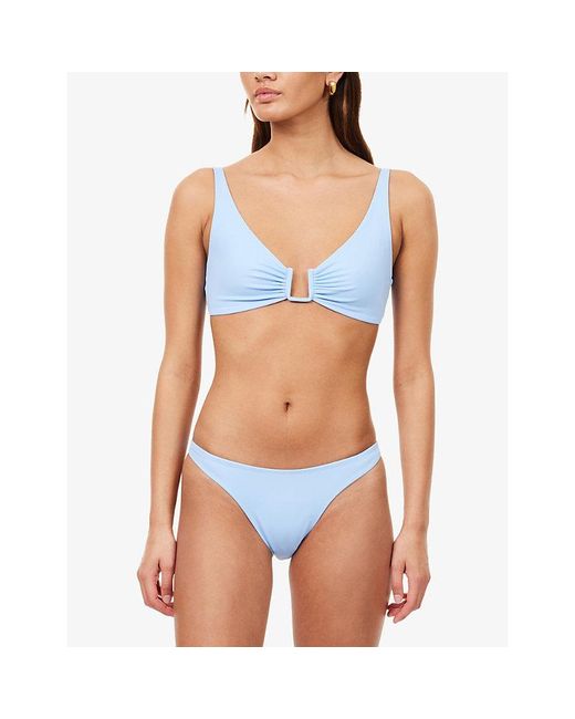 Away That Day Blue Palma Bikini Top