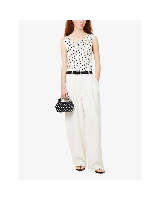 Samsøe & Samsøe White Saharper Pleat Cotton-Blend Trousers