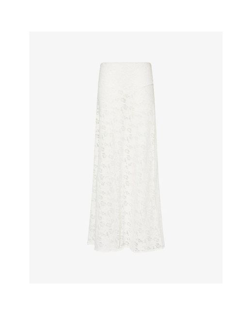 Dissh White Loula Lace Maxi Skirt