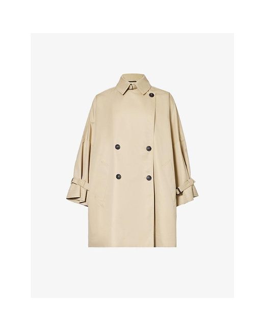 Weekend by Maxmara Natural Zelante Double-breasted Cotton-blend Coat
