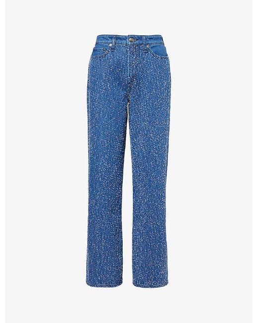 Rag & Bone Blue Logan Straight-leg Mid-rise Jeans
